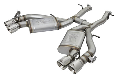 aFe MACHForce XP 3in 304 SS Axle-Back Dual Exhaust (NPP) w/ Polished Tips 16-17 Camro V8-6.2L - Mufflers &