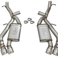 aFe MACHForce XP 3in 304 SS Axle-Back Dual Exhaust (NPP) w/ Polished Tips 16-17 Camro V8-6.2L - Mufflers &