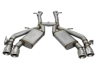 aFe MACHForce XP 3in 304 SS Axle-Back Dual Exhaust (NPP) w/ Polished Tips 16-17 Camro V8-6.2L - Mufflers &