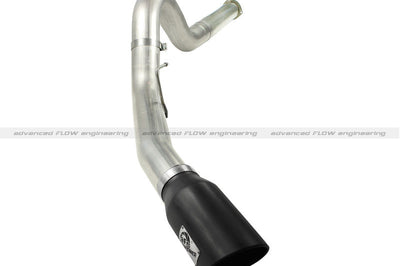 aFe MACHForce XP 5in DPF-Back Stainless Steel Exhaust Blk,Ford Diesel Trucks 11-14 V8-6.7L td - Mufflers & Tips