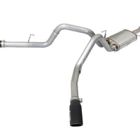 aFe MACHForce XP Exhaust 3in SS Dual Side Exit CB w/ Black Tips 2015 Ford F150 5.0L V8 CC/SB EC/LB - Mufflers &