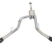 aFe MACHForce XP Exhaust 3in SS Dual Side Exit CB w/ Black Tips 2015 Ford F150 5.0L V8 CC/SB EC/LB - Mufflers &