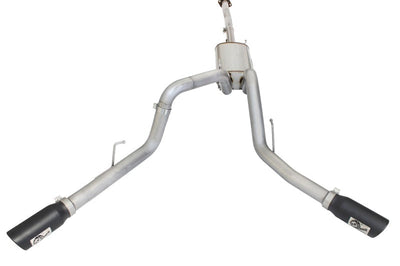aFe MACHForce XP Exhaust 3in SS Dual Side Exit CB w/ Black Tips 2015 Ford F150 5.0L V8 CC/SB EC/LB - Mufflers &