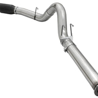 aFe MACHForce XP Exhaust 5in DPF-Back Stainless Steel Exht 2015 Ford Turbo Diesel V8 6.7L Black Tip - Mufflers & Tips