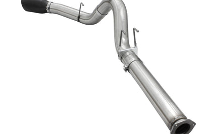 aFe MACHForce XP Exhaust 5in DPF-Back Stainless Steel Exht 2015 Ford Turbo Diesel V8 6.7L Black Tip - Mufflers & Tips