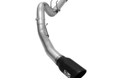 aFe MACHForce XP Exhaust 5in DPF-Back Stainless Steel Exht 2015 Ford Turbo Diesel V8 6.7L Black Tip - Mufflers & Tips