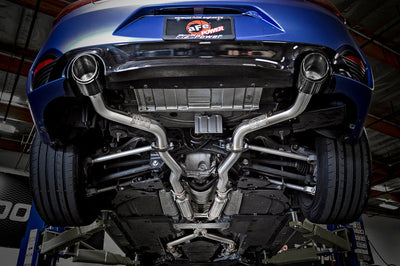 aFe POWER Takeda 2.5in 304 SS CB Exhaust w/ Carbon Fiber Tips 17-19 Infiniti Q60 V6-3.0L (tt) - Mufflers &
