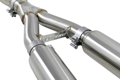 aFe POWER Takeda 2.5in 304 SS CB Exhaust w/ Carbon Fiber Tips 17-19 Infiniti Q60 V6-3.0L (tt) - Mufflers &