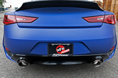 aFe POWER Takeda 2.5in 304 SS CB Exhaust w/ Carbon Fiber Tips 17-19 Infiniti Q60 V6-3.0L (tt) - Mufflers &