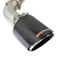aFe POWER Takeda 2.5in 304 SS CB Exhaust w/ Carbon Fiber Tips 17-19 Infiniti Q60 V6-3.0L (tt) - Mufflers &