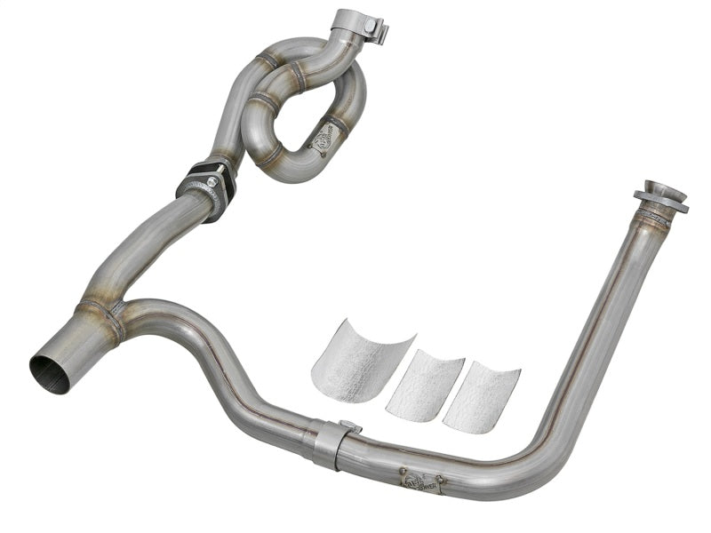 aFe POWER Twisted Steel Y-Pipe w/ Loop Relocation Pipe 12-18 Jeep Wrangler (JK) V6 3.6L - Exhaust Mufflers & Tips