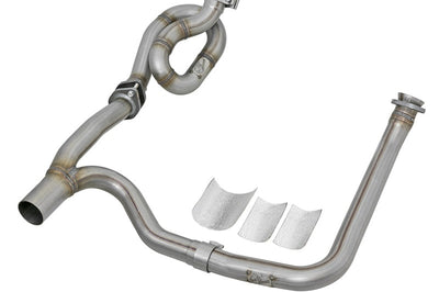 aFe POWER Twisted Steel Y-Pipe w/ Loop Relocation Pipe 12-18 Jeep Wrangler (JK) V6 3.6L - Exhaust Mufflers & Tips