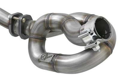 aFe POWER Twisted Steel Y-Pipe w/ Loop Relocation Pipe 12-18 Jeep Wrangler (JK) V6 3.6L - Exhaust Mufflers & Tips