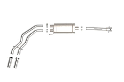 aFe Rebel 3in 409 SS Cat-Back Exhaust 2021 Ford F-150 V6 2.7L/3.5L (tt)/V8 5.0L w/ Polished Tips - Mufflers &