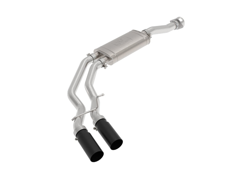 aFe Rebel 3in 409 SS Cat-Back Exhaust 2021 Ford F-150 V6 2.7L/3.5L (tt)/V8 5.0L w/ Black Tips - Mufflers &