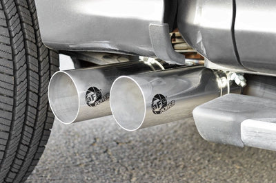 aFe Rebel 3in 409 SS Cat-Back Exhaust 2021 Ford F-150 V6 2.7L/3.5L (tt)/V8 5.0L w/ Polished Tips - Mufflers &