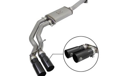 aFe Rebel Exhausts 3in SS Cat-Back 15-16 Ford F-150 EcoBoost V6 2.7/3.5L V8 5.0L w/ Black Tips - Exhaust Mufflers &