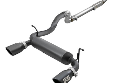 aFe Rebel Series 409 Stainless Steel Cat-Back Exhaust 18-21 Jeep Wrangler JL 2.0L (t) - Black Tip - Mufflers & Tips