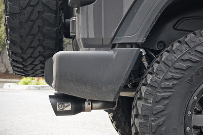 aFe Rebel Series 409 Stainless Steel Cat-Back Exhaust 18-21 Jeep Wrangler JL 2.0L (t) - Black Tip - Mufflers & Tips
