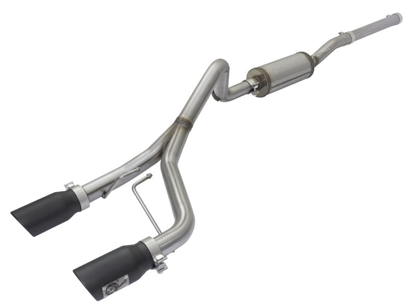 aFe Rebel Series CB 2.5in Dual Center Exit SS Exhaust w/ Black Tips 07-15 Jeep Wrangler 3.6L/3.8L V6 - Mufflers &