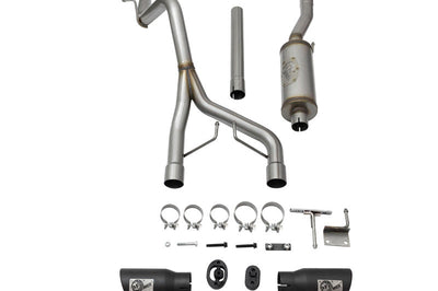 aFe Rebel Series CB 2.5in Dual Center Exit SS Exhaust w/ Black Tips 07-15 Jeep Wrangler 3.6L/3.8L V6 - Mufflers &