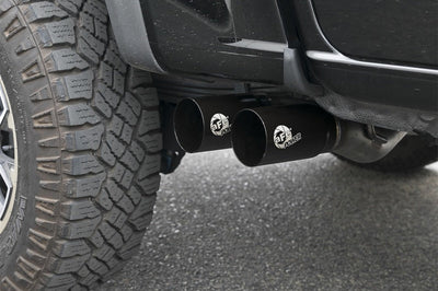 aFe Rebel Series CB 3in Middle Side Exit SS Exht w/ Black Tips 15-17 Chevy Colorado / GMC Canyon - Exhaust Mufflers &