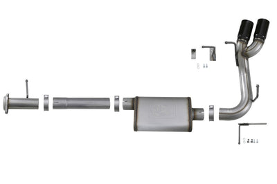 aFe Rebel Series CB 3in Middle Side Exit SS Exht w/ Black Tips 15-17 Chevy Colorado / GMC Canyon - Exhaust Mufflers &