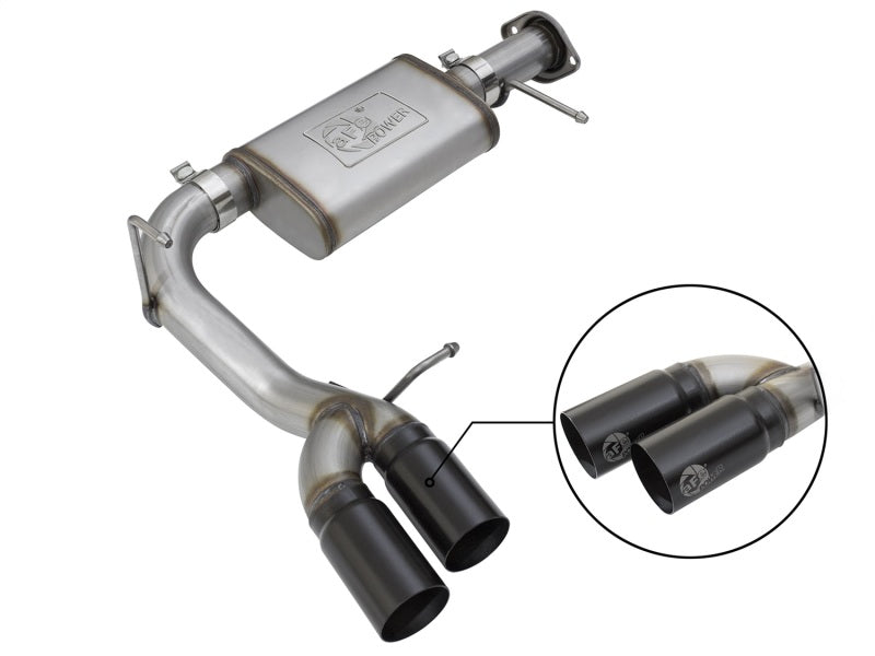 aFe Rebel Series CB 3in Middle Side Exit SS Exht w/ Black Tips 15-17 Chevy Colorado / GMC Canyon - Exhaust Mufflers &