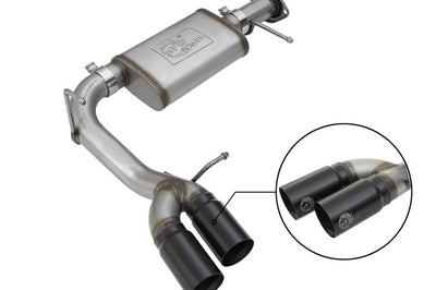 aFe Rebel Series CB 3in Middle Side Exit SS Exht w/ Black Tips 15-17 Chevy Colorado / GMC Canyon - Exhaust Mufflers &