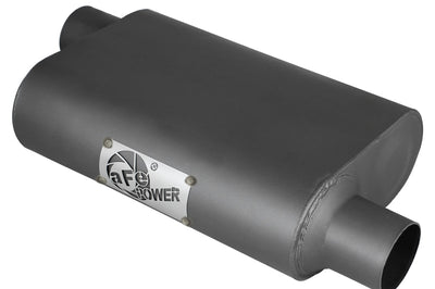 aFe Scorpion Replacement Alum Steel Muffler 2-1/2in In/Out Baffled Offset/Offset 13inL x10inW x4inH - Exhaust Mufflers