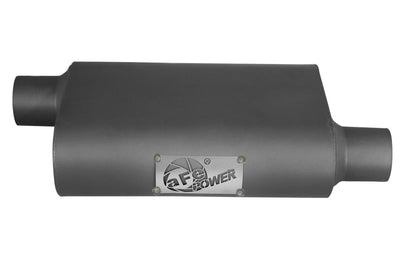 aFe Scorpion Replacement Alum Steel Muffler 2-1/2in In/Out Baffled Offset/Offset 13inL x10inW x4inH - Exhaust Mufflers