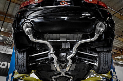 aFe Takeda 2.5in 304 SS Cat-Back Exhaust System w/ Carbon Fiber Tips 16-18 Infiniti Q50 V6-3.0L (tt) - Mufflers &