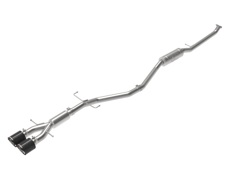 aFe Takeda 2.5in 304SS Cat-Back Exhaust System w/ Carbon Tips 17-20 Honda Civic Si Sedan I4 1.5L - Mufflers &
