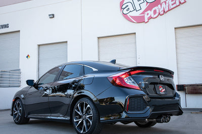 aFe Takeda 2.5in 304SS Cat-Back Exhaust System w/ Carbon Tips 17-20 Honda Civic Si Sedan I4 1.5L - Mufflers &