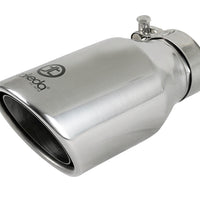 aFe Takeda 304 Stainless Steel Clamp-On Exhaust Tip 2.5in. Inlet / 4in. Outlet / 8in. L - Polished - Mufflers & Tips