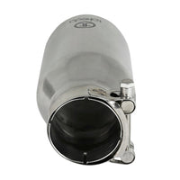 aFe Takeda 304 Stainless Steel Clamp-On Exhaust Tip 2.5in. Inlet / 4in. Outlet / 8in. L - Polished - Mufflers & Tips