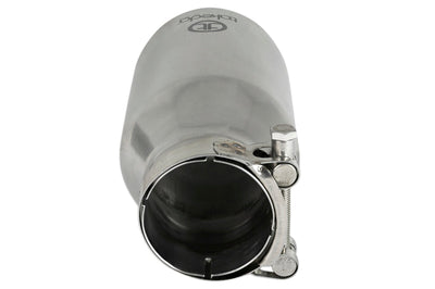 aFe Takeda 304 Stainless Steel Clamp-On Exhaust Tip 2.5in. Inlet / 4in. Outlet / 8in. L - Polished - Mufflers & Tips