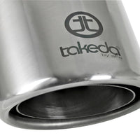 aFe Takeda 304 Stainless Steel Clamp-On Exhaust Tip 2.5in. Inlet / 4in. Outlet / 8in. L - Polished - Mufflers & Tips