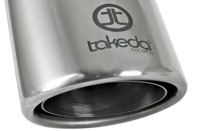 aFe Takeda 304 Stainless Steel Clamp-On Exhaust Tip 2.5in. Inlet / 4in. Outlet / 8in. L - Polished - Mufflers & Tips