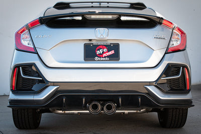 aFe Takeda 3in 304 SS Cat-Back Exhaust System w/CF Tips 17-20 Honda Civic Sport L4-1.5L (t) - Mufflers &