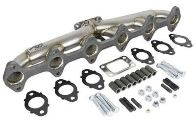 aFe Twisted Steel Header Turbo Manifold (T3) 98.5-02 Dodge Diesel Trucks L6 5.9L (td) - Exhaust Mufflers & Tips