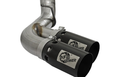 aFe Victory Series 4in 409-SS DPF-Back Exhaust w/ Dual Black Tips 2017 GM Duramax V8-6.6L(td) L5P - Mufflers &