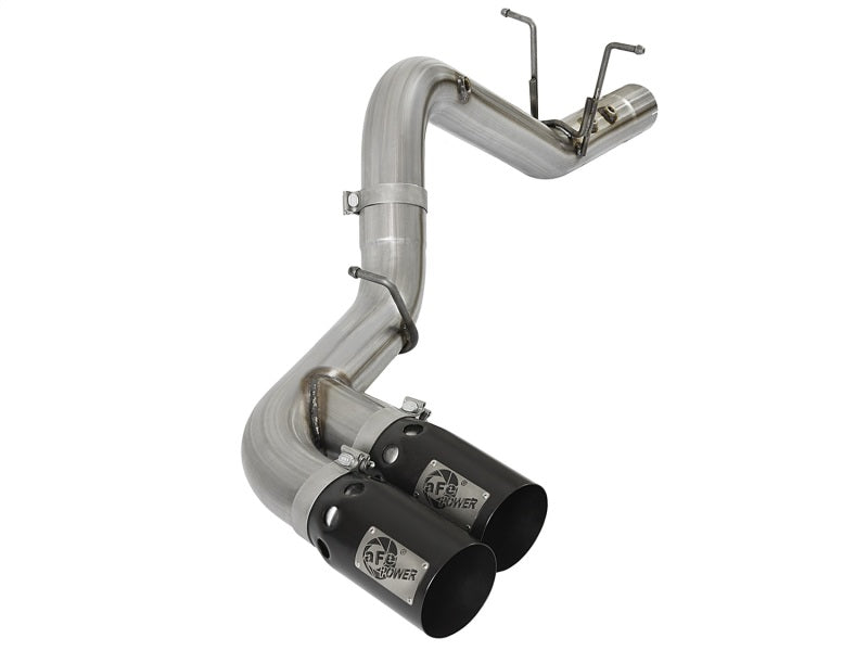 aFe Victory Series 4in 409-SS DPF-Back Exhaust w/ Dual Black Tips 2017 GM Duramax V8-6.6L(td) L5P - Mufflers &