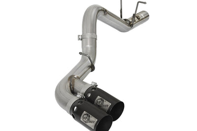 aFe Victory Series 4in 409-SS DPF-Back Exhaust w/ Dual Black Tips 2017 GM Duramax V8-6.6L(td) L5P - Mufflers &