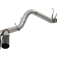 aFe Victory Series 4in 409-SS DPF-Back Exhaust w/ Dual Black Tips 2017 GM Duramax V8-6.6L(td) L5P - Mufflers &