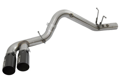 aFe Victory Series 4in 409-SS DPF-Back Exhaust w/ Dual Black Tips 2017 GM Duramax V8-6.6L(td) L5P - Mufflers &