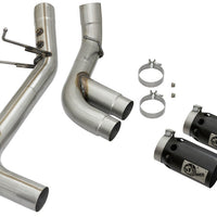 aFe Victory Series 4in 409-SS DPF-Back Exhaust w/ Dual Black Tips 2017 GM Duramax V8-6.6L(td) L5P - Mufflers &