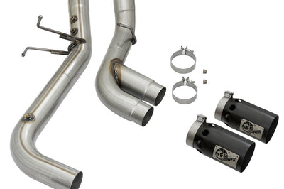 aFe Victory Series 4in 409-SS DPF-Back Exhaust w/ Dual Black Tips 2017 GM Duramax V8-6.6L(td) L5P - Mufflers &