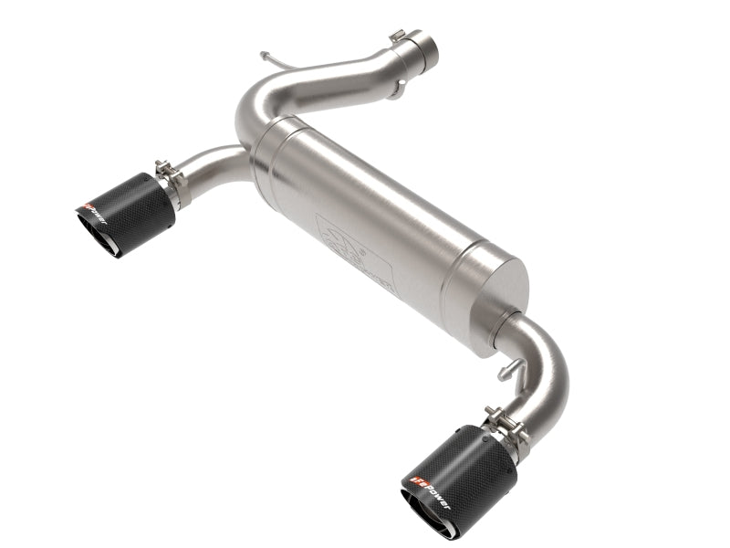 aFe Vulcan 3in 304 SS Axle-Back Exhaust 2021 Ford Bronco L4-2.3L (t)/V6-2.7L (tt) w/ Carbon Tips - Mufflers &