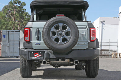 aFe Vulcan 3in 304 SS Axle-Back Exhaust 2021 Ford Bronco L4-2.3L (t)/V6-2.7L (tt) w/ Polished Tips - Mufflers &